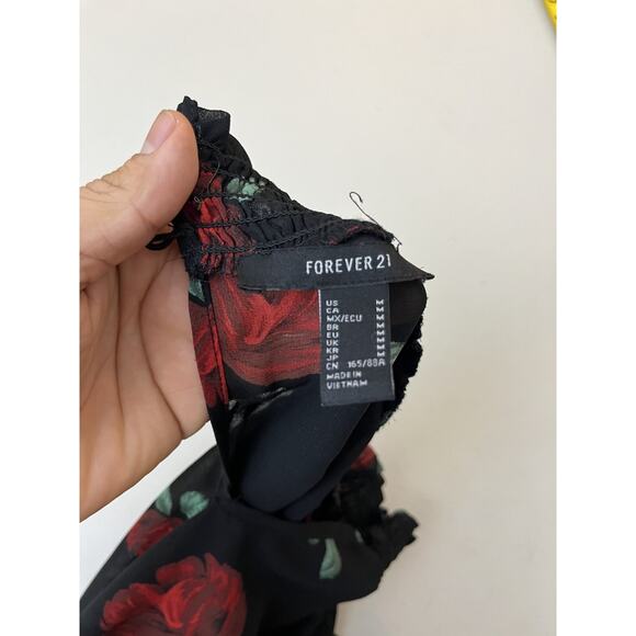 Romantic Floral Chiffon Victorian Inspired Roses Top 90s Whimsigoth Cottagecore - Picture 4 of 13